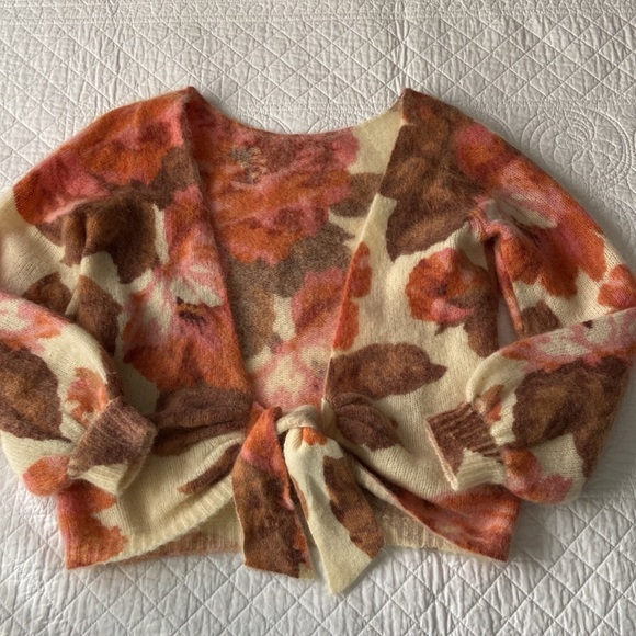 Sezane Alban Mohair Knit Floral Sweater Multi Colors Fits XS to S - Picture 13 of 17